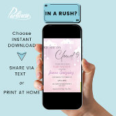 Cloud Nine 9 Mädchen Rosa Baby Shower Einladung