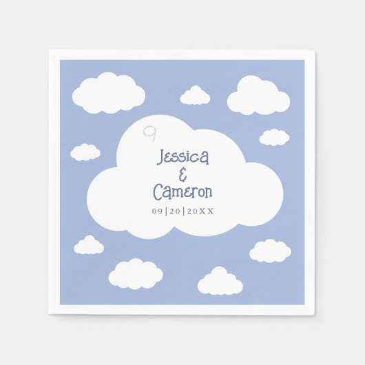 Cloud Nine 9 Niedliche Whimsical Wedding Party Cus Serviette (Vorderseite)