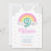 Cloud Nine 9th Birthday Invitation Einladung (Vorderseite)