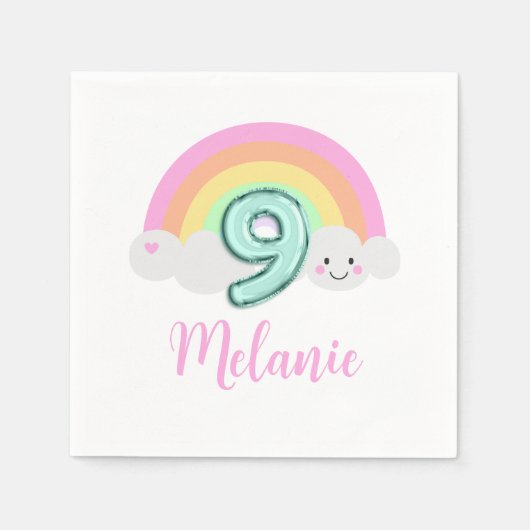 Cloud Nine 9th Birthday Serviette (Vorderseite)