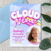 Cloud Nine - 9th Birthday with Photo Einladung