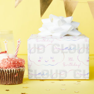 Cloud Nine 9th Birthday Wrapping Paper - Pastel Sk Geschenkpapier
