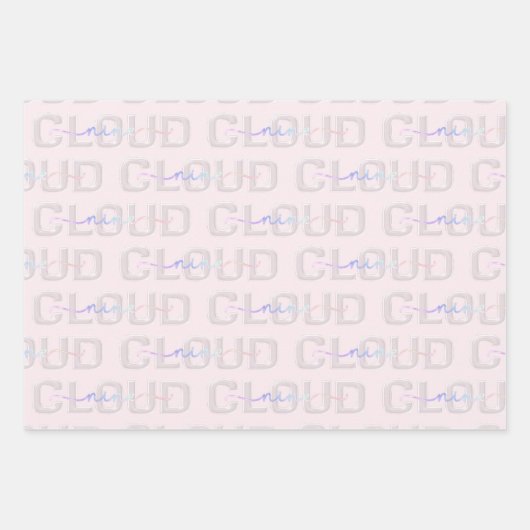 Cloud Nine 9th Birthday Wrapping Paper - Pastel Sk Geschenkpapier Set (Vorderseite 2)