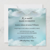 Cloud Nine Angel Wings All in One Wedding Einladung (Vorderseite)