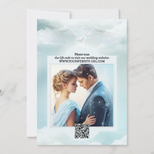 Cloud Nine Angel Wings Foto Save the Date (Rückseite)