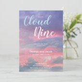 Cloud Nine Baby Boy Shower Einladungen (Stehend Vorderseite)