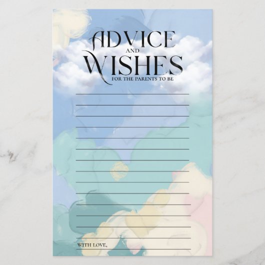 Cloud Nine Baby Duschberatung und Wünsche (Vorderseite)