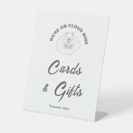 Cloud Nine Baby Duschkarten & Geschenkschild Sockelschild (Vorderseite)