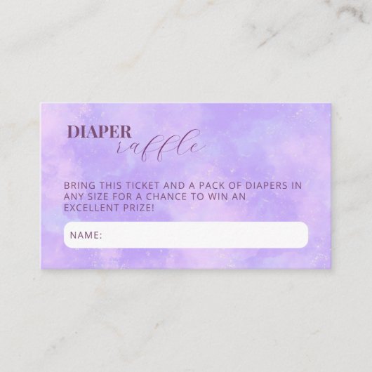 Cloud Nine Baby Duwer Bieter Diaper Raffel Begleitkarte (Vorderseite)