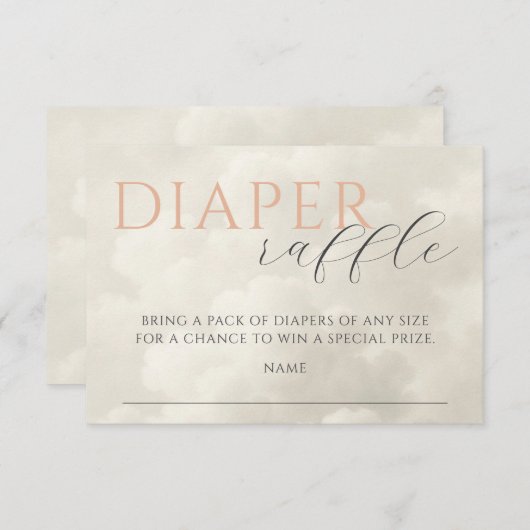 Cloud Nine Baby Duwer Diaper Raffle Begleitkarte (Vorne/Hinten)