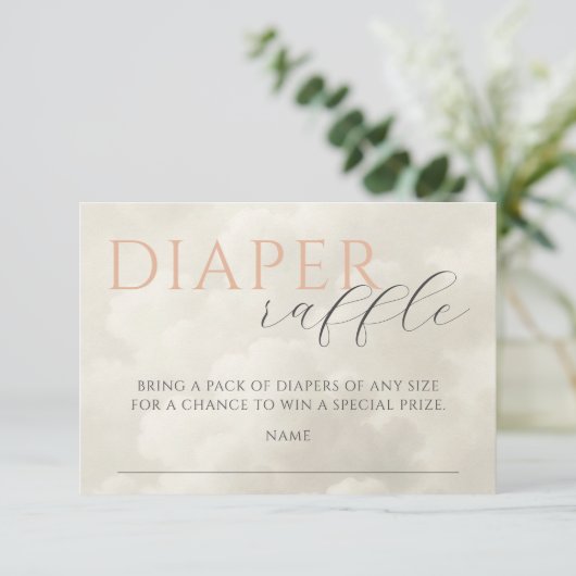 Cloud Nine Baby Duwer Diaper Raffle Begleitkarte (Stehend Vorderseite)