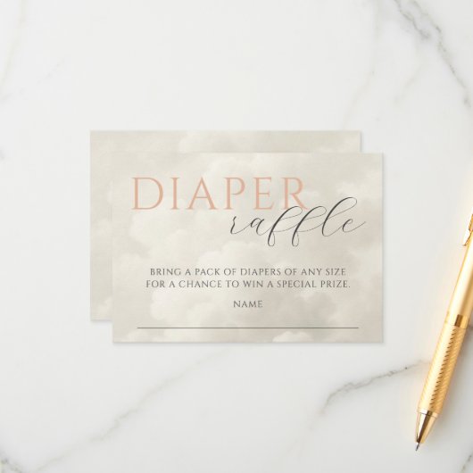 Cloud Nine Baby Duwer Diaper Raffle Begleitkarte (Vorderseite/Rückseite Beispiel)