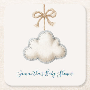 Cloud Nine Baby-Party Rechteckiger Pappuntersetzer