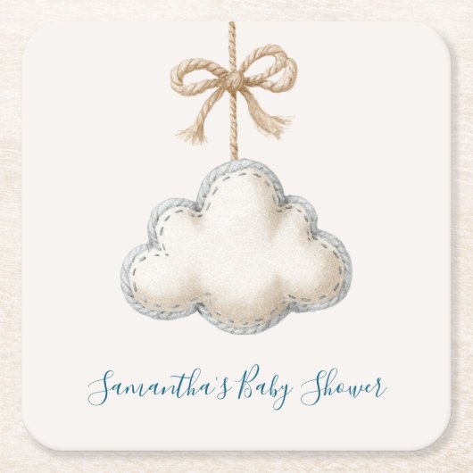 Cloud Nine Baby-Party Rechteckiger Pappuntersetzer (Vorderseite)