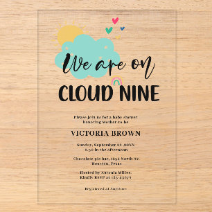 Cloud NIne Baby Shower  Acryleinladungen