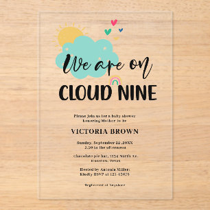 Cloud Nine Baby Shower Baby Shower Wolken neun Acryleinladungen
