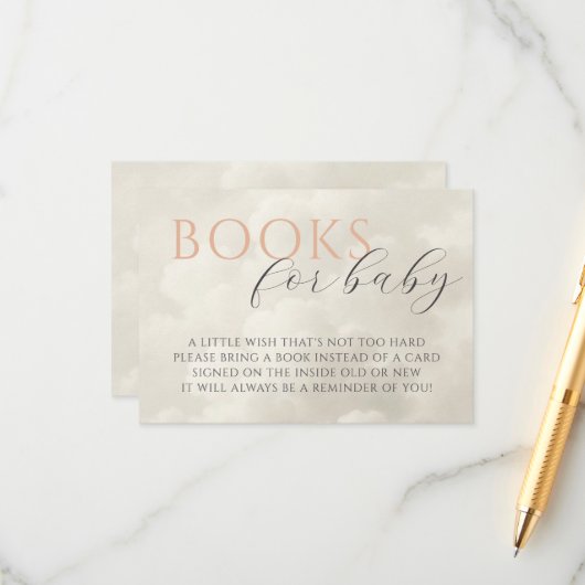 Cloud Nine Baby Shower Books for Baby Begleitkarte (Vorderseite/Rückseite Beispiel)