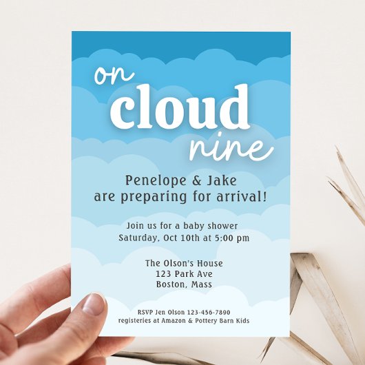 Cloud Nine Baby Shower Einladung