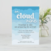 Cloud Nine Baby Shower Einladung (Stehend Vorderseite)