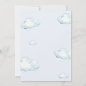 Cloud Nine Baby Shower Einladung Blaues Bärchen  (Rückseite)