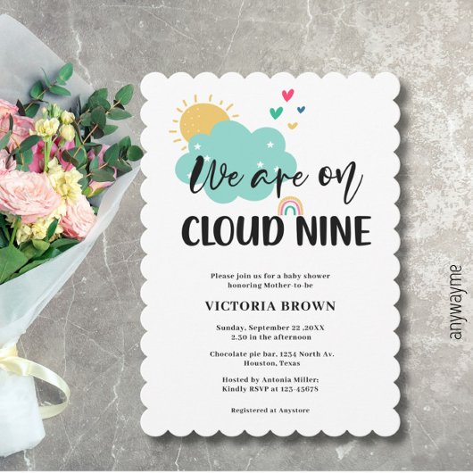 Cloud NIne Baby Shower Invitation Einladung