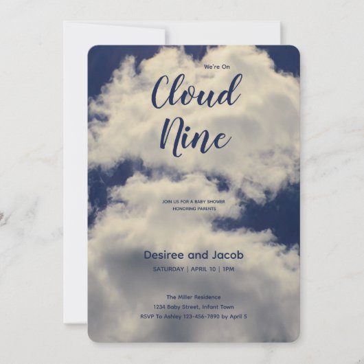 Cloud Nine Baby Shower Invitations Einladung (Vorderseite)