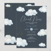 Cloud Nine Baby Shower Neutral Little Cloud Einladung (Vorne/Hinten)