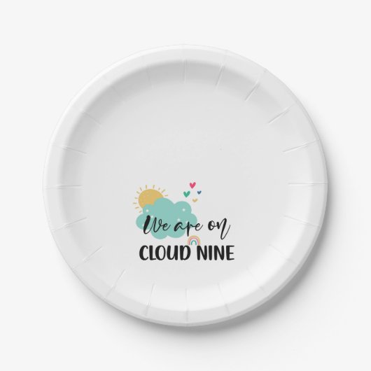 Cloud Nine Baby Shower  Pappteller (Vorderseite)