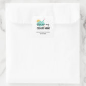 Cloud Nine Baby Shower Quadratischer Aufkleber (Tasche)