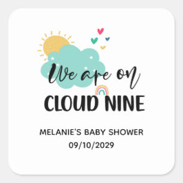 Cloud Nine Baby Shower Quadratischer Aufkleber