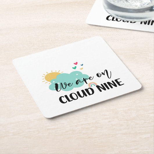 Cloud Nine Baby Shower Rechteckiger Pappuntersetzer (angewinkelt)