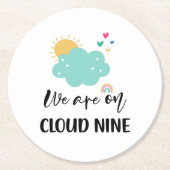 Cloud Nine Baby Shower  Runder Pappuntersetzer (Vorderseite)