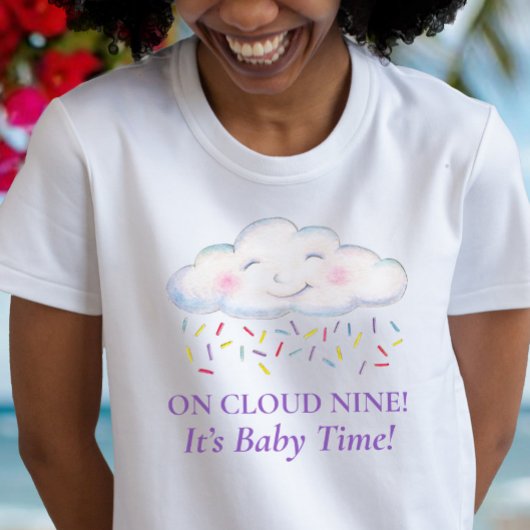 Cloud Nine Baby Shower Wasserfarbe werdende Mutter T-Shirt