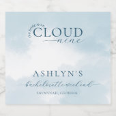 Cloud Nine Bachelorette Weekend Champagne Label Schaumweinetikett (Einzelnes Label)