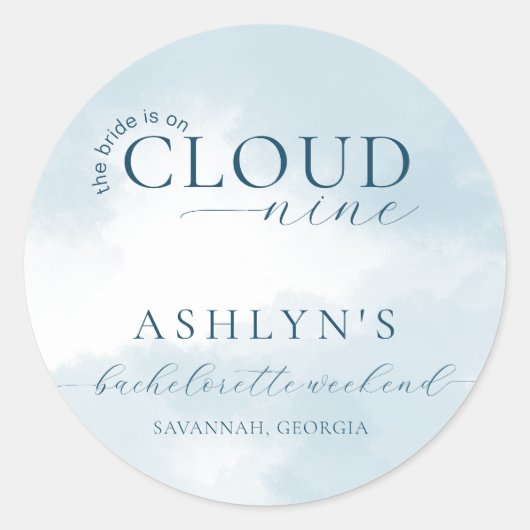 Cloud Nine Bachelorette Weekend Sticker (Vorderseite)
