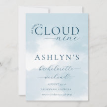 Cloud Nine Bachelorette Wochenende Einladung