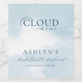 Cloud Nine Bachelorette Wochenende Weinkarte Weinetikett (Einzelnes Label)
