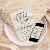 Cloud Nine Beige Gender Neutral Sky Baby Shower Einladung