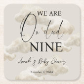 Cloud Nine Beige Gender Neutral Sky Baby Shower Rechteckiger Pappuntersetzer (Vorderseite)