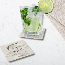 Cloud Nine Beige Gender Neutral Sky Baby Shower Rechteckiger Pappuntersetzer