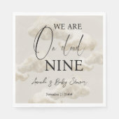 Cloud Nine Beige Gender Neutral Sky Baby Shower Serviette (Vorderseite)