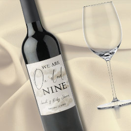 Cloud Nine Beige Gender Neutral Sky Baby Shower Weinetikett