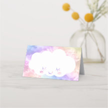 Cloud Nine Birthday Platzkarte - Kawaii Pastel Sky