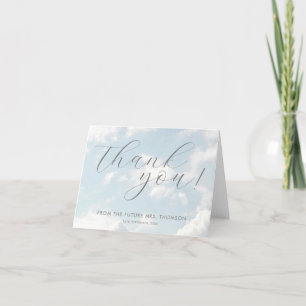 Cloud Nine Blau Wolkiger Himmel Moderne Bridal Sho Dankeskarte