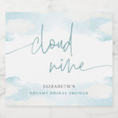 Cloud Nine Blue and White Brautparty Bierflaschenetikett (Einzelnes Label)