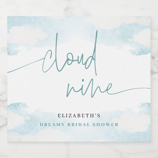 Cloud Nine Blue and White Brautparty Bierflaschenetikett (Einzelnes Label)