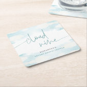 Cloud Nine Blue and White Brautparty Rechteckiger Pappuntersetzer (angewinkelt)