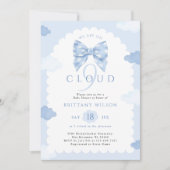 Cloud Nine Blue Baby Dusche Einladung (Vorderseite)