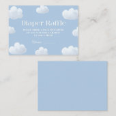 Cloud Nine Blue Baby Duwer Diaper Raffle Begleitkarte (Vorne/Hinten)
