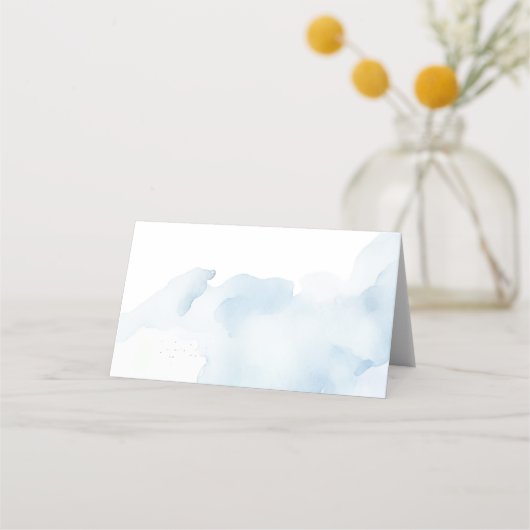 Cloud Nine Blue Brautparty Buffet Food Platzkarte (Rückseite)